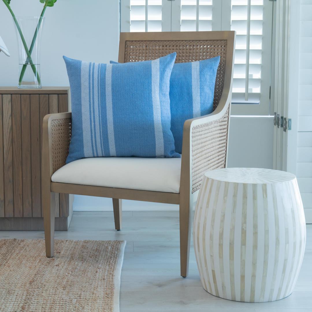 Protea Diamond Saxe and White Scatter Cushion - The Hideaway