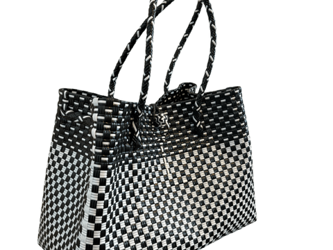 Black and White PVC Beach Bag - The Hideaway