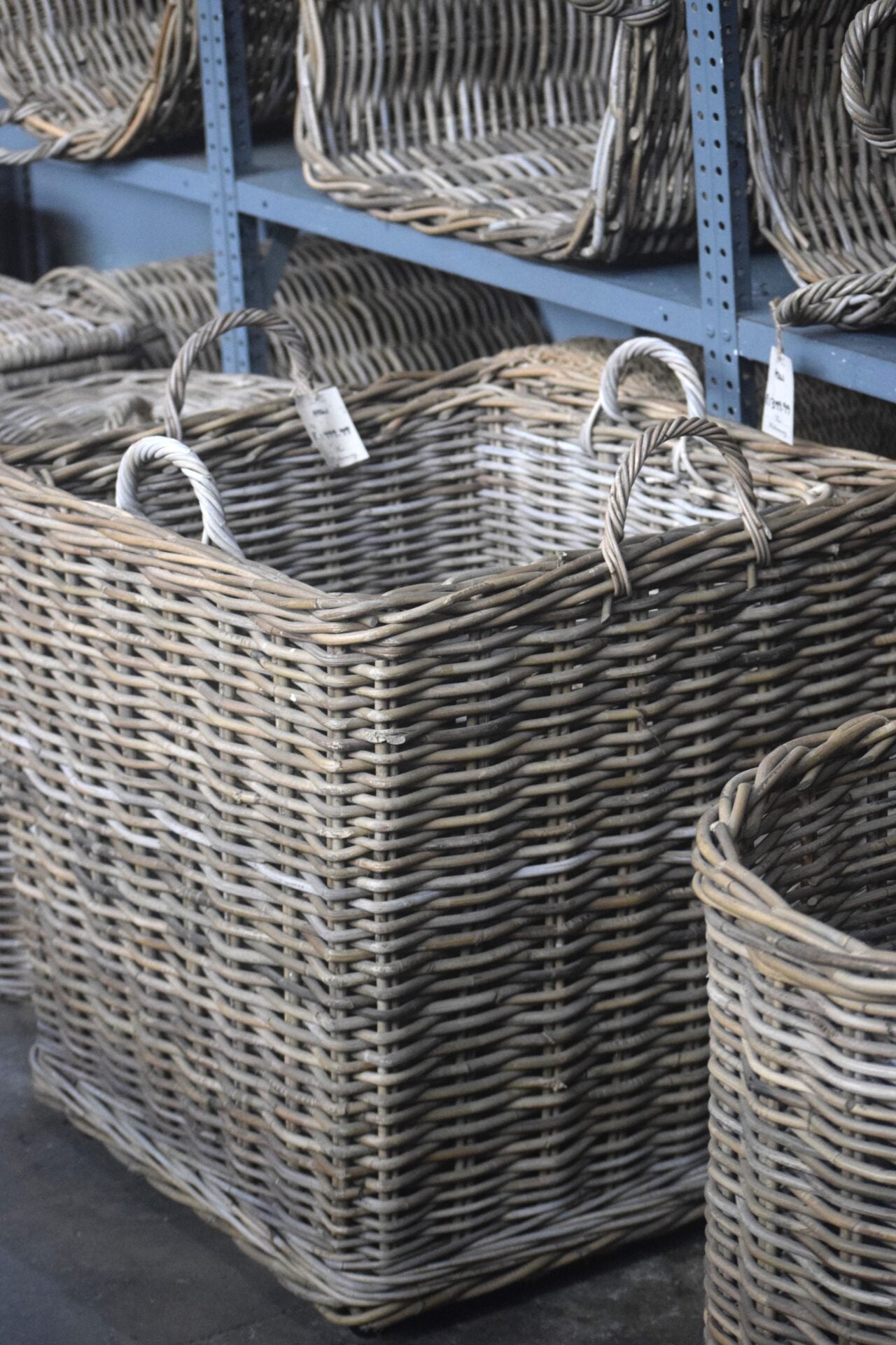 Square Rattan Basket with Handles - The Hideaway