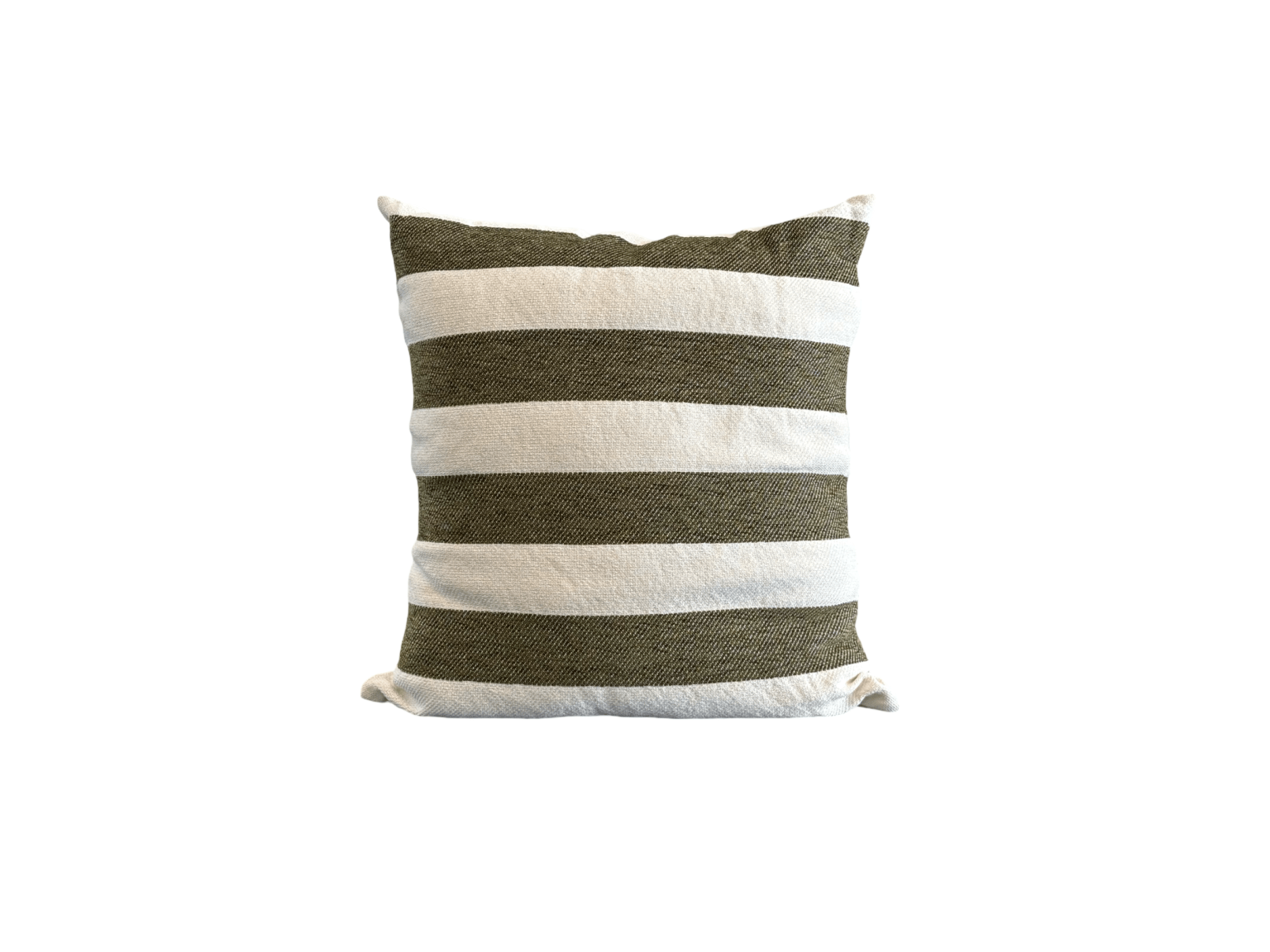 Green and Cream Striped Scatter Cushion - The Hideaway