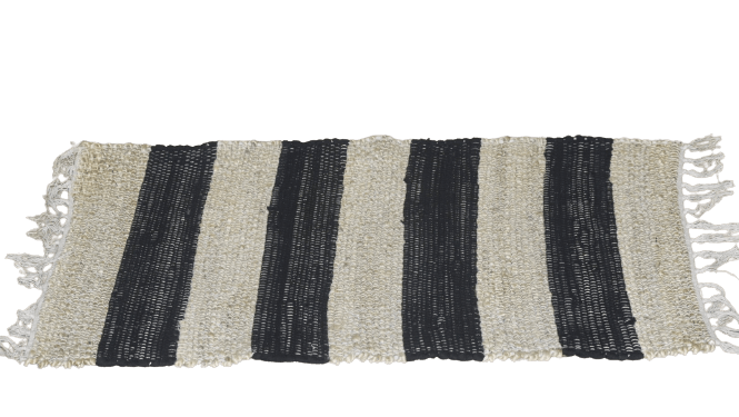 Navy & Stone Jute Floor Mat - The Hideaway