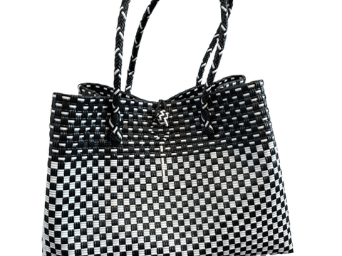 Black and White PVC Beach Bag - The Hideaway