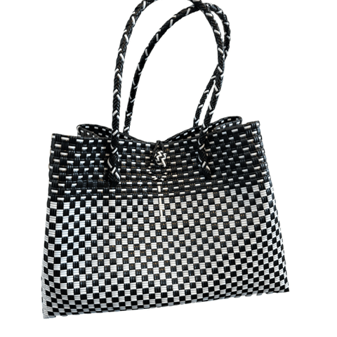 Black and White PVC Beach Bag - The Hideaway