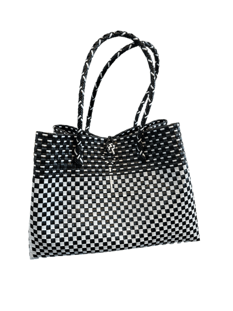 Black and White PVC Beach Bag - The Hideaway