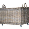 Rectangular Rattan Basket on Wheels - The Hideaway