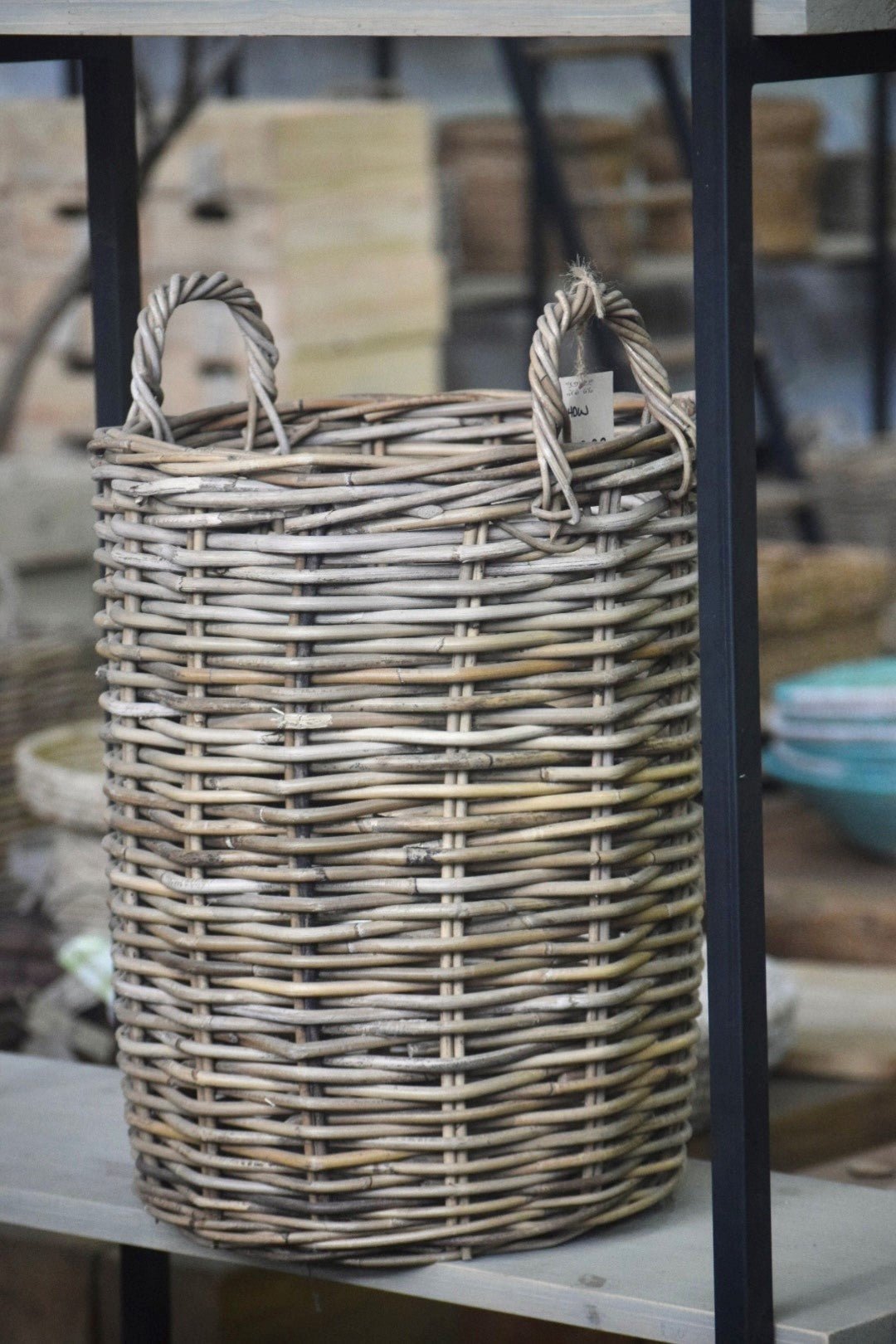 Round Rattan Basket with Handles - The Hideaway