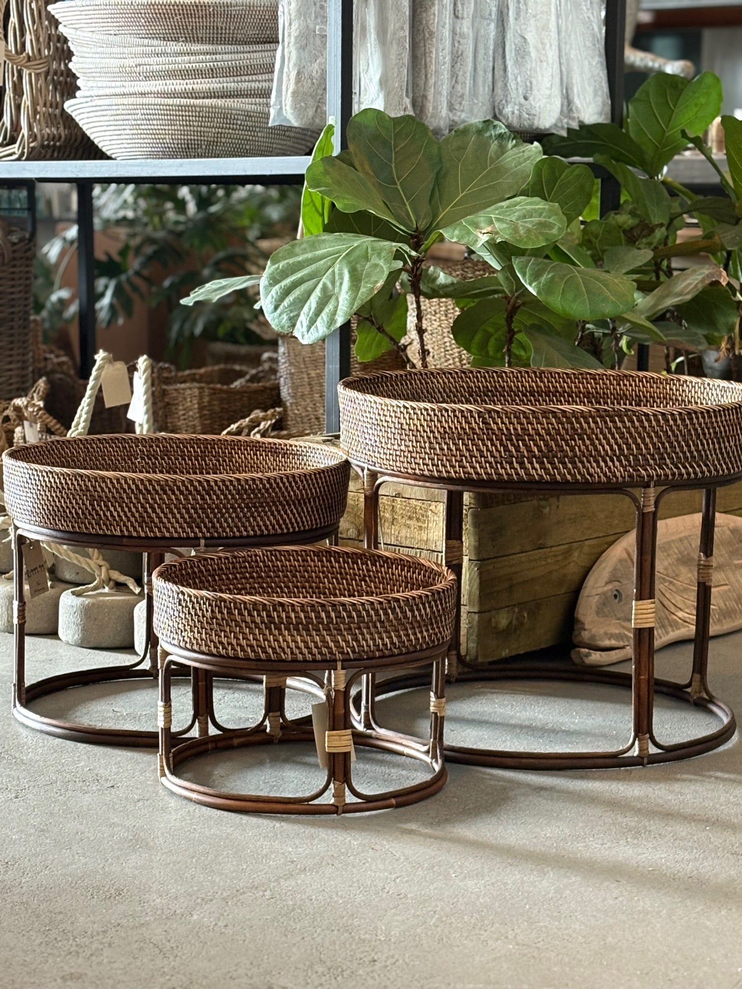 Rattan Side Table - The Hideaway