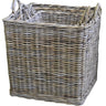 Square Rattan Basket with Handles - The Hideaway