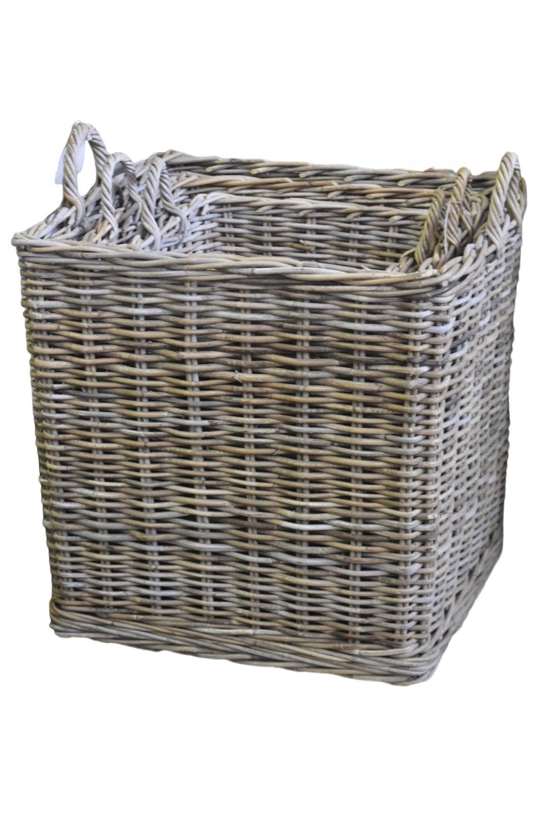Square Rattan Basket with Handles - The Hideaway
