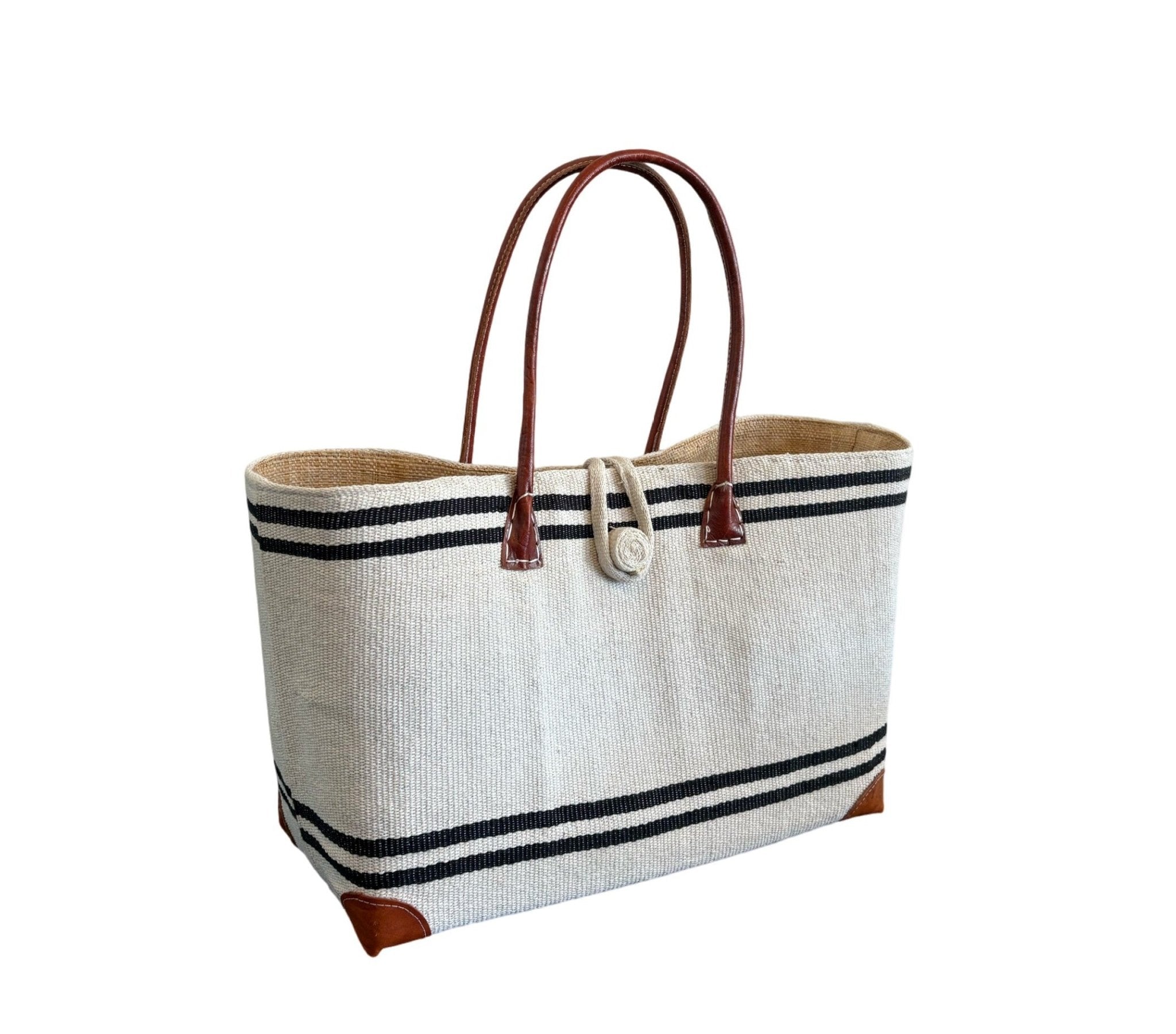 Striped Beach Basket - The Hideaway