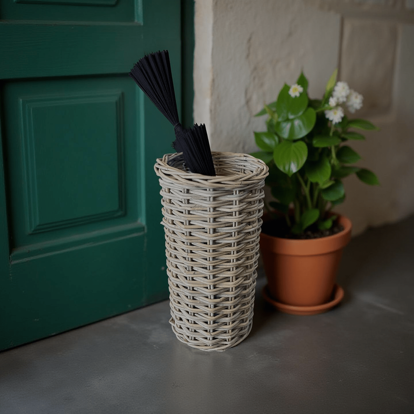 Rattan Umbrella Basket - The Hideaway