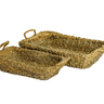Large Rectangle Seagrass Tray with Iron Frame - The Hideaway