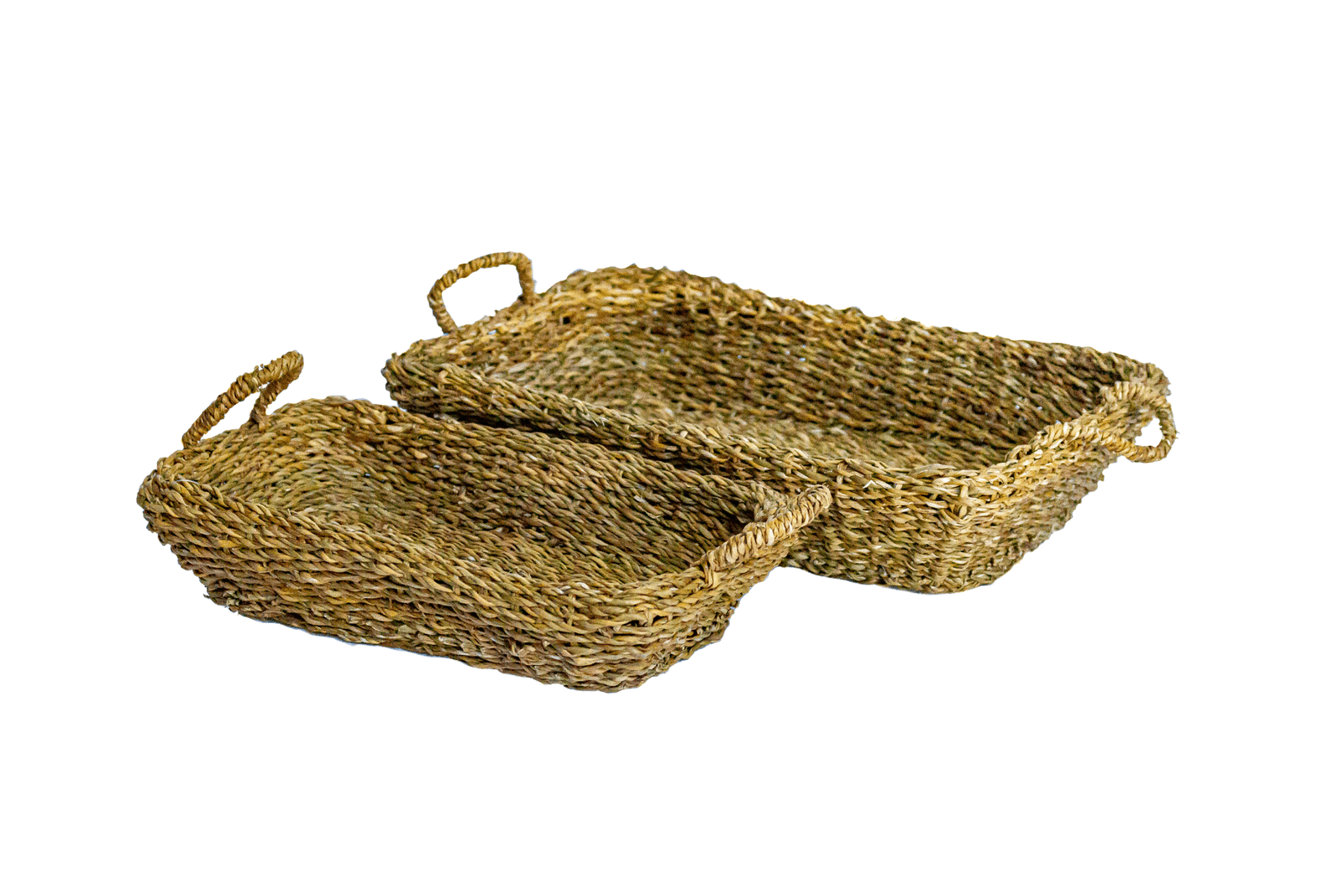 Small Seagrass Rectangle Tray with Iron Frame - The Hideaway