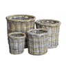 Large Rattan Planter Basket with Folded Lip - The Hideaway