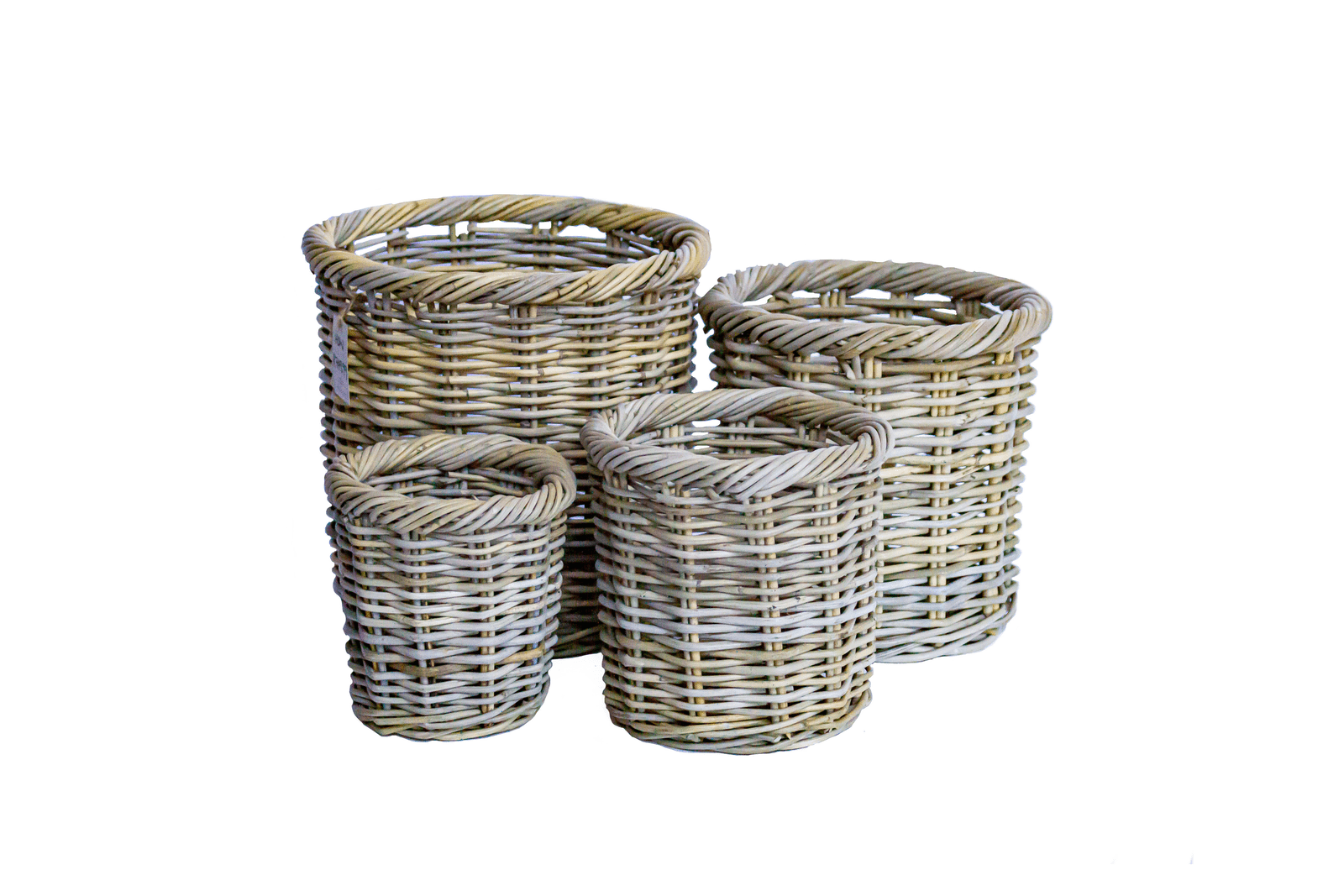 Medium Rattan Planter Basket with Folded Lip - The Hideaway