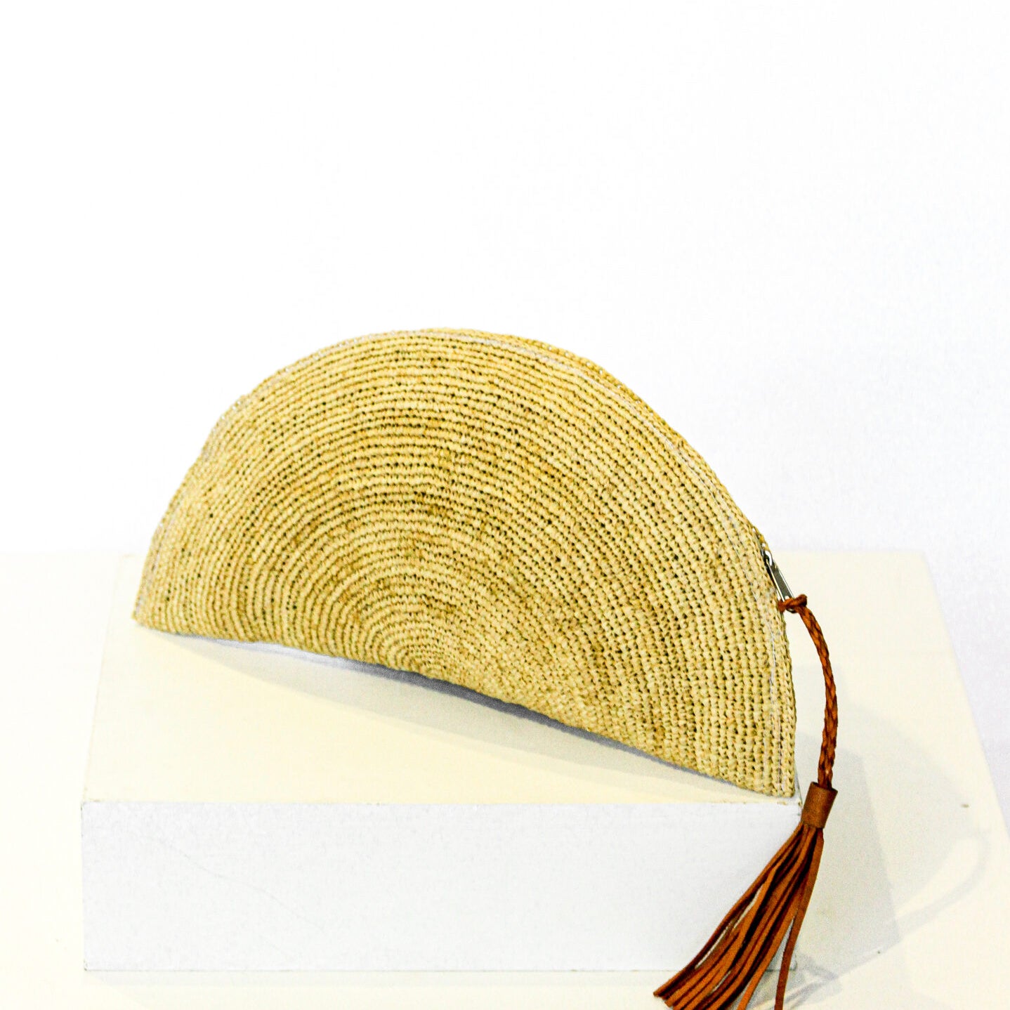 Neutral Half Moon Clutch Bag - The Hideaway