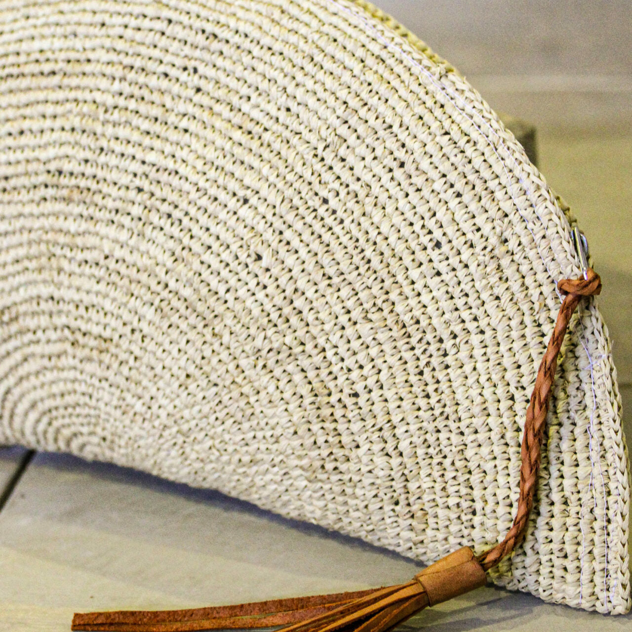 Neutral Half Moon Clutch Bag - The Hideaway