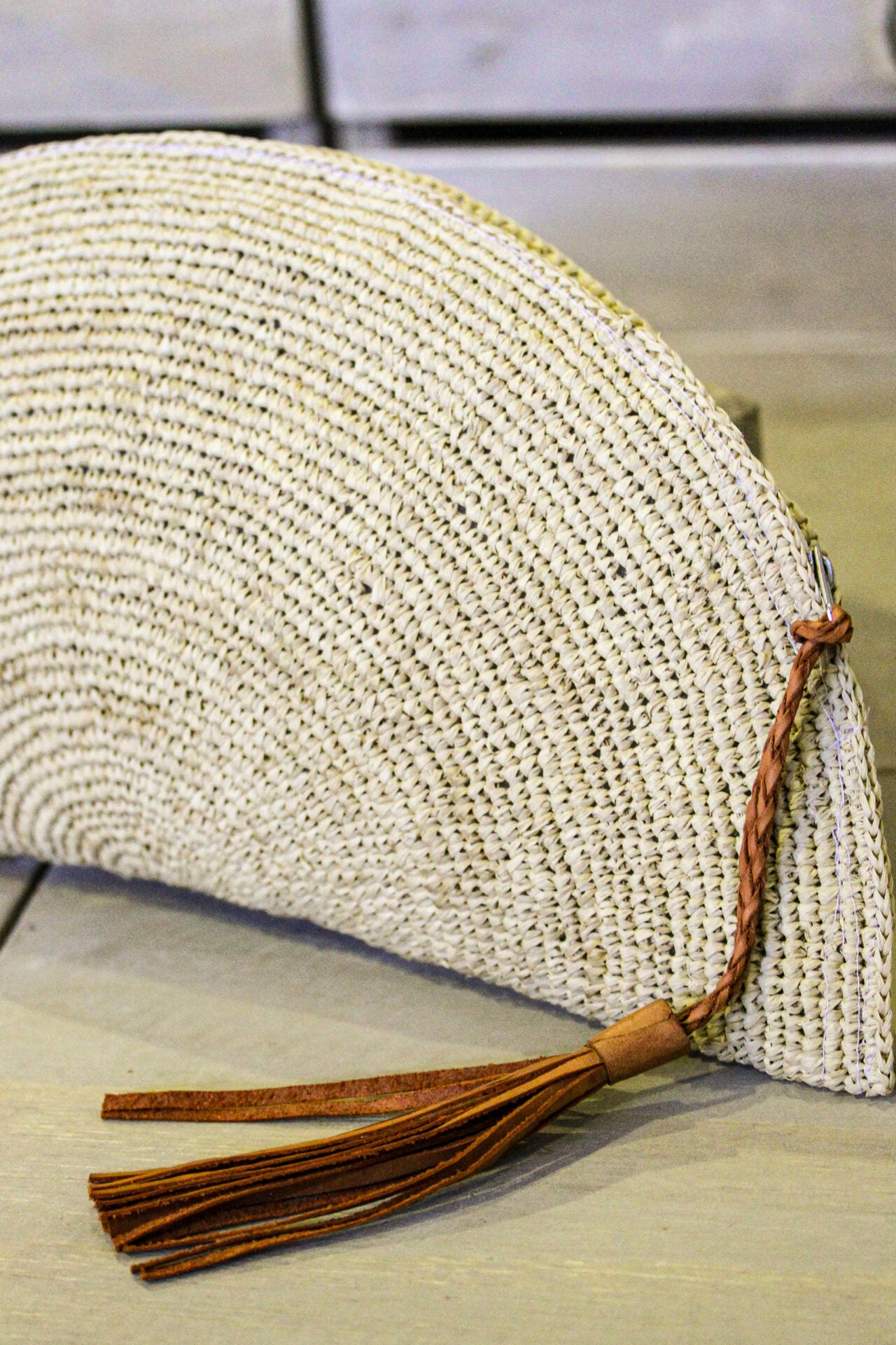 Neutral Half Moon Clutch Bag - The Hideaway
