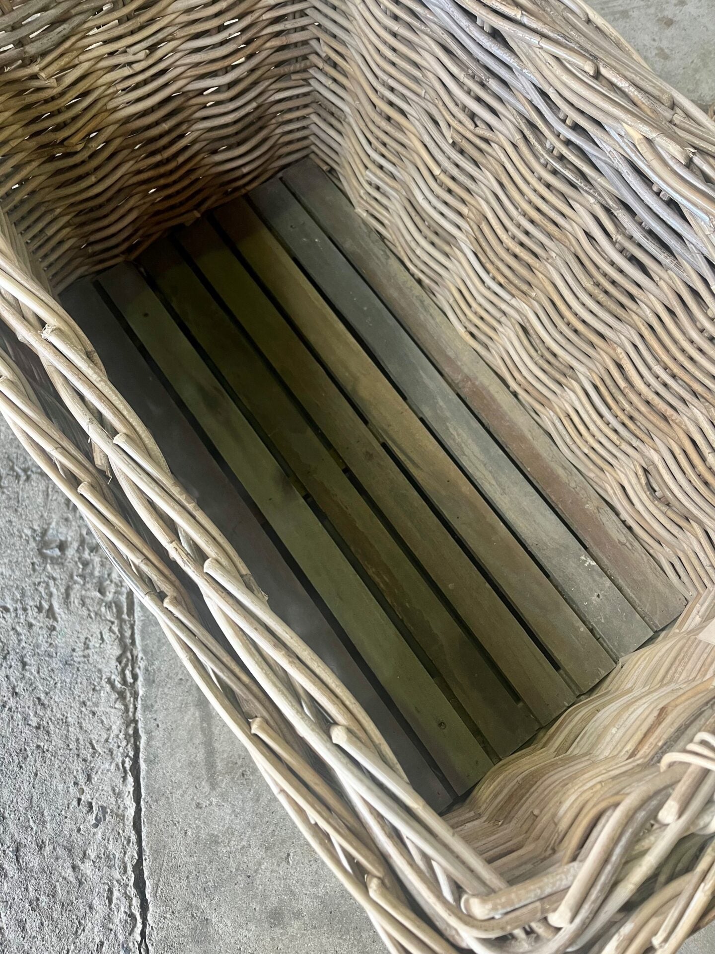 Rectangular Rattan Basket on Wheels - The Hideaway
