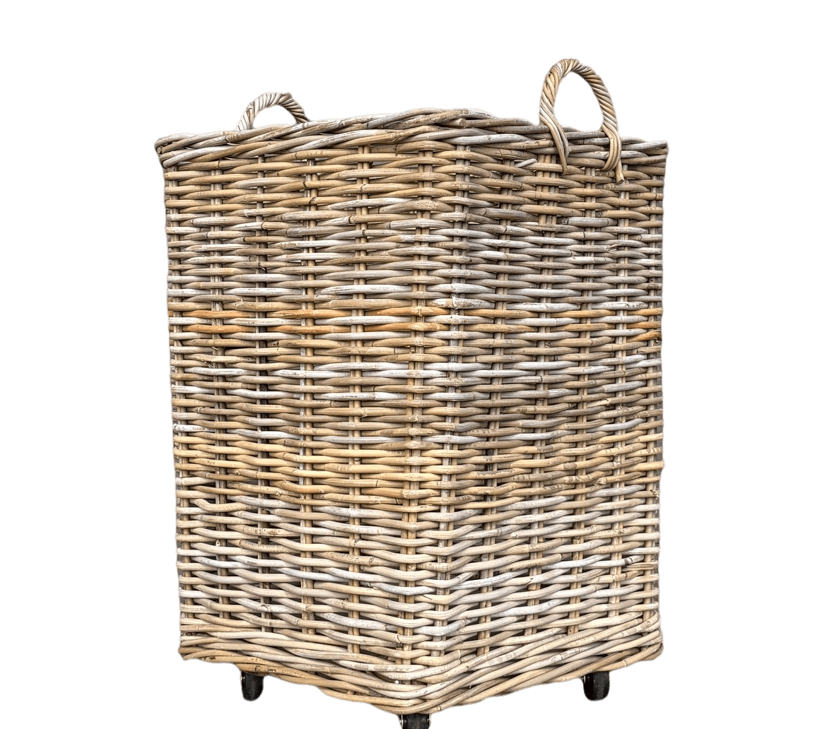 Square Rattan Basket on Wheels - The Hideaway