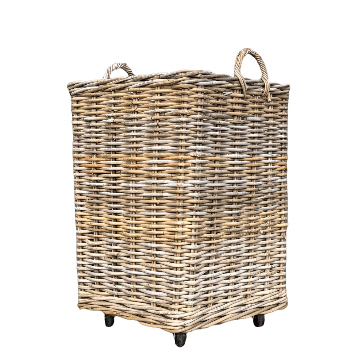 Square Rattan Basket on Wheels - The Hideaway