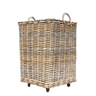 Square Rattan Basket on Wheels - The Hideaway