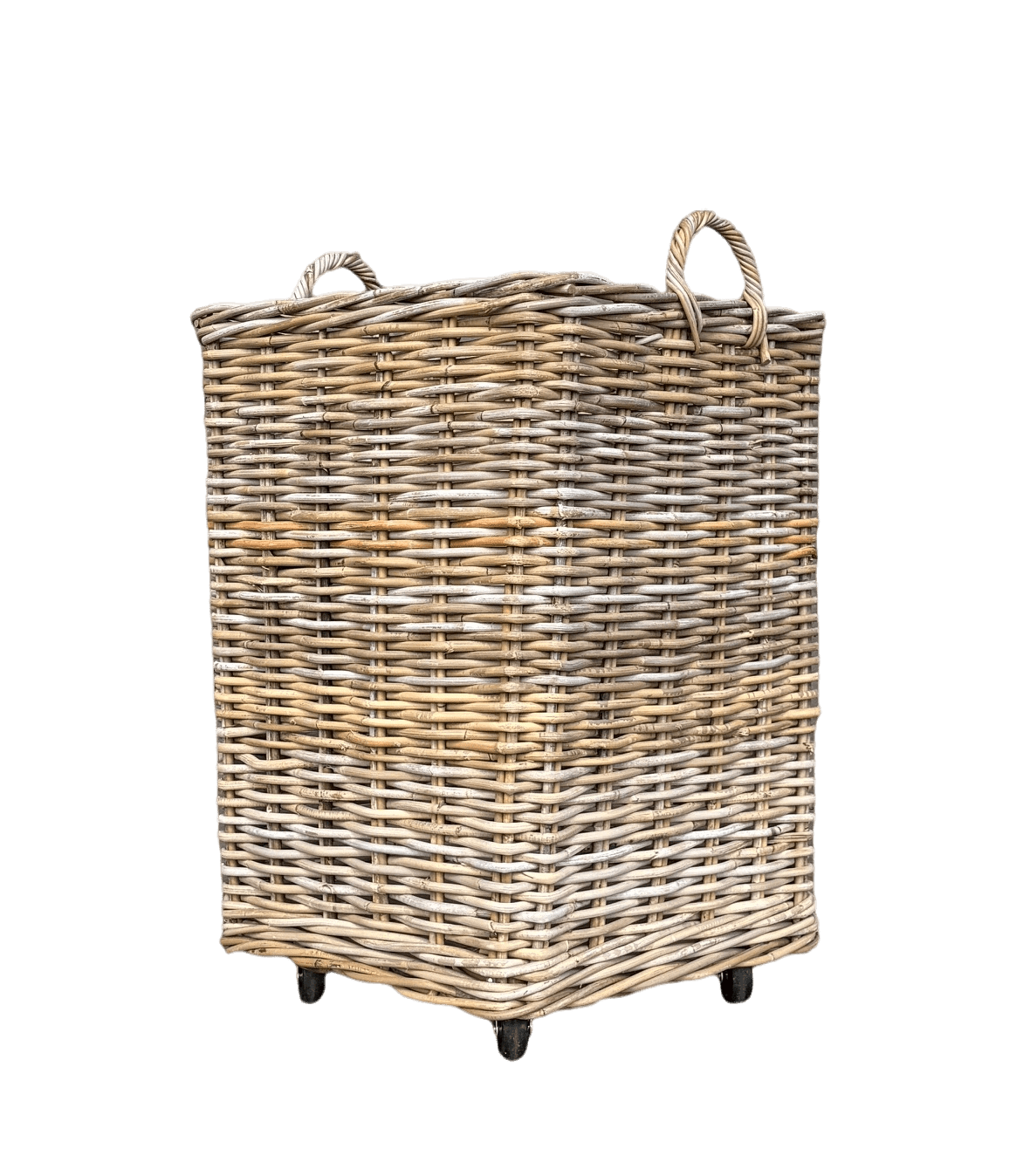 Square Rattan Basket on Wheels - The Hideaway