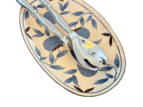 Blue Floral Oval Serving Platter - The Hideaway