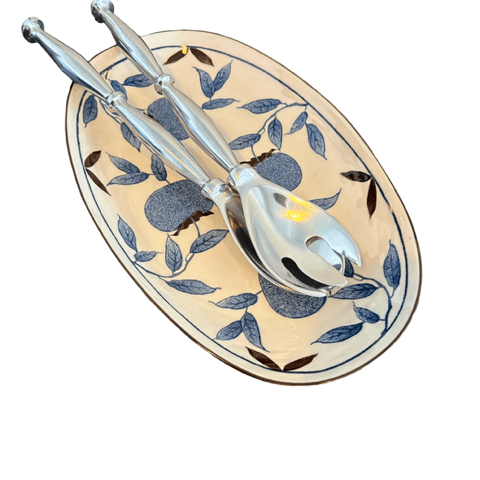 Blue Floral Oval Serving Platter - The Hideaway