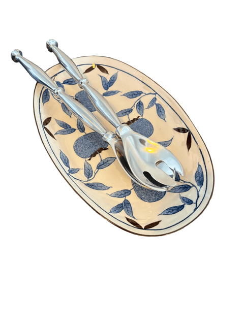 Blue Floral Oval Serving Platter - The Hideaway