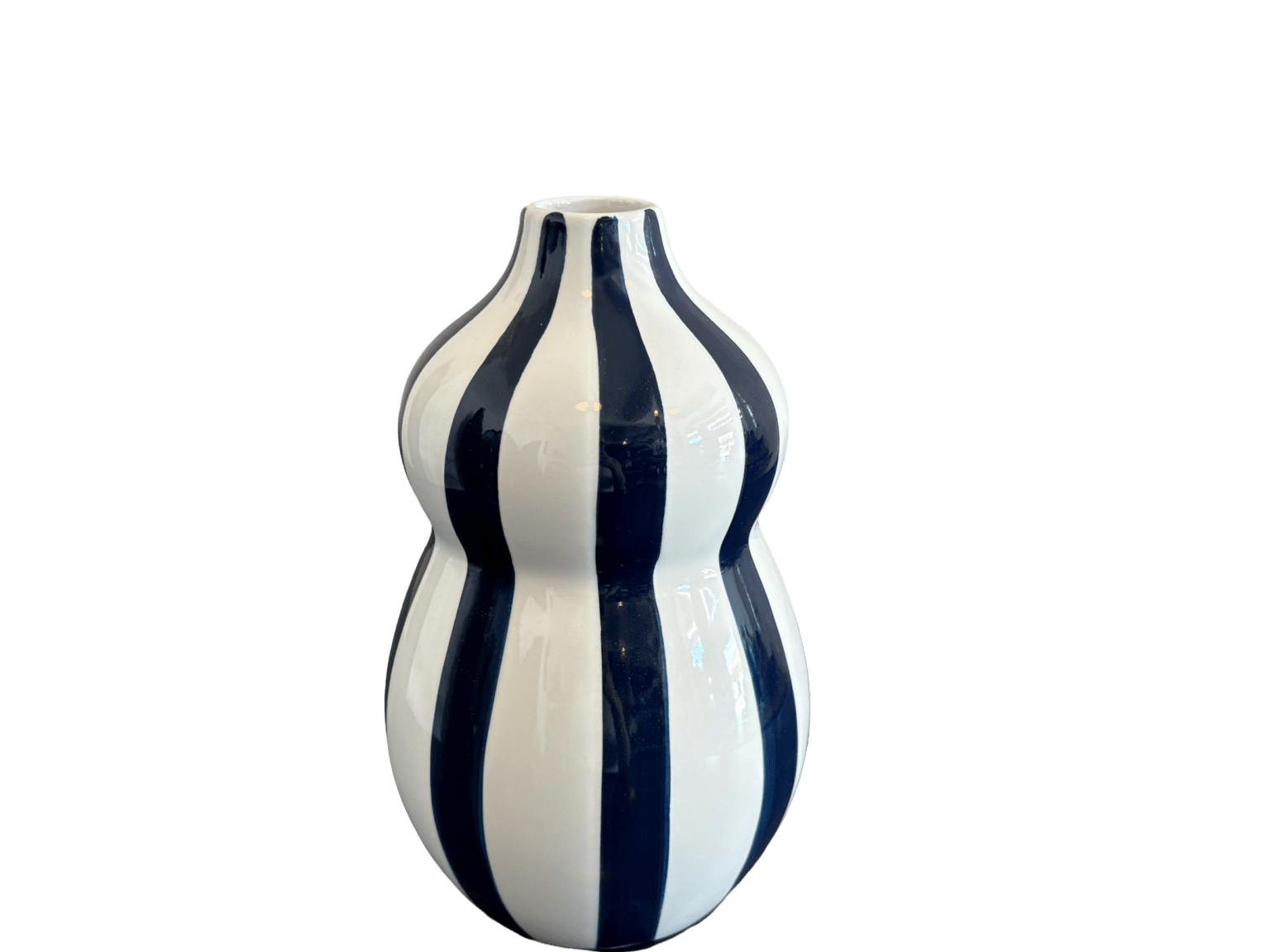 Blue and White Striped Dumbo Vase - The Hideaway