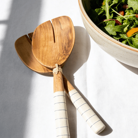 Bone / Wood Salad Servers - The Hideaway