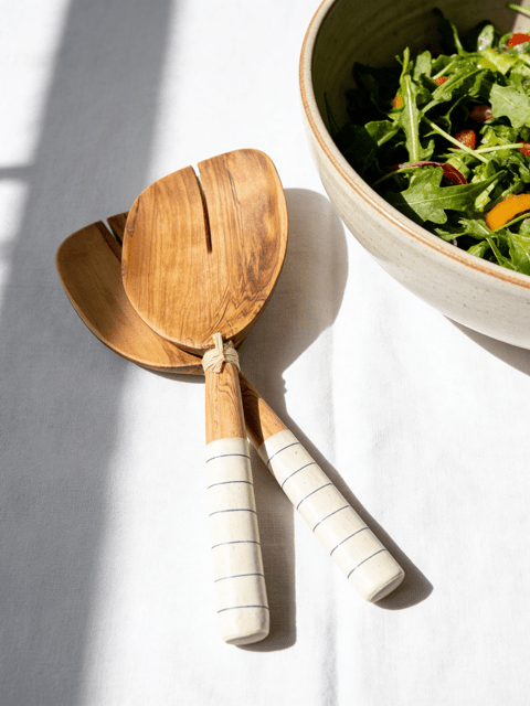 Bone / Wood Salad Servers - The Hideaway