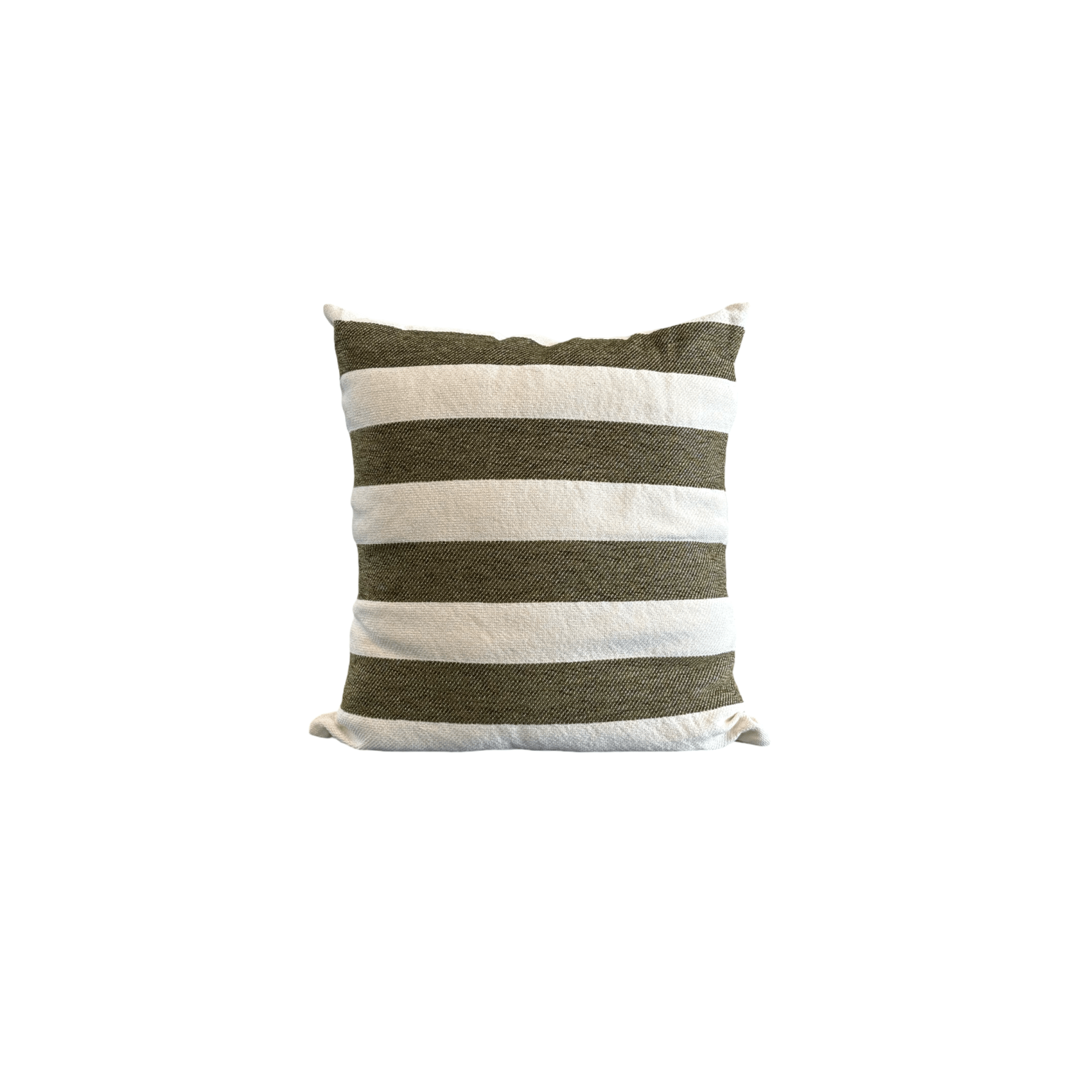 Green and Cream Striped Scatter Cushion - The Hideaway