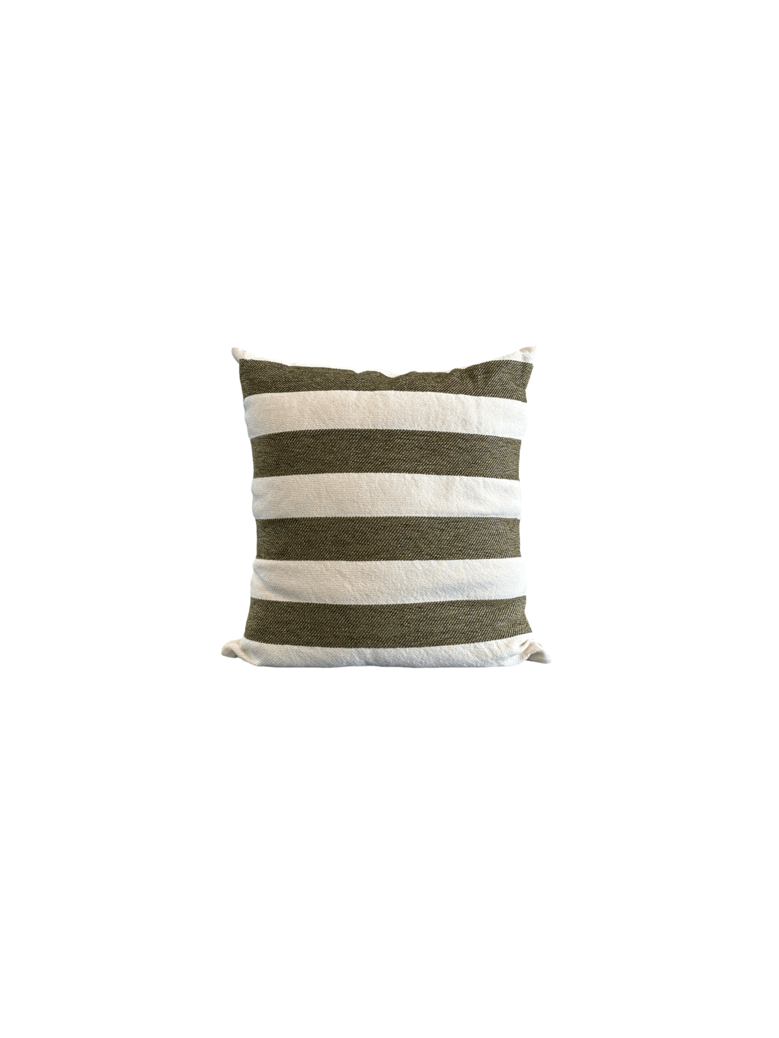 Green and Cream Striped Scatter Cushion - The Hideaway