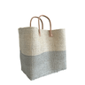 Grey and Cream Sisal Beach Basket - The Hideaway