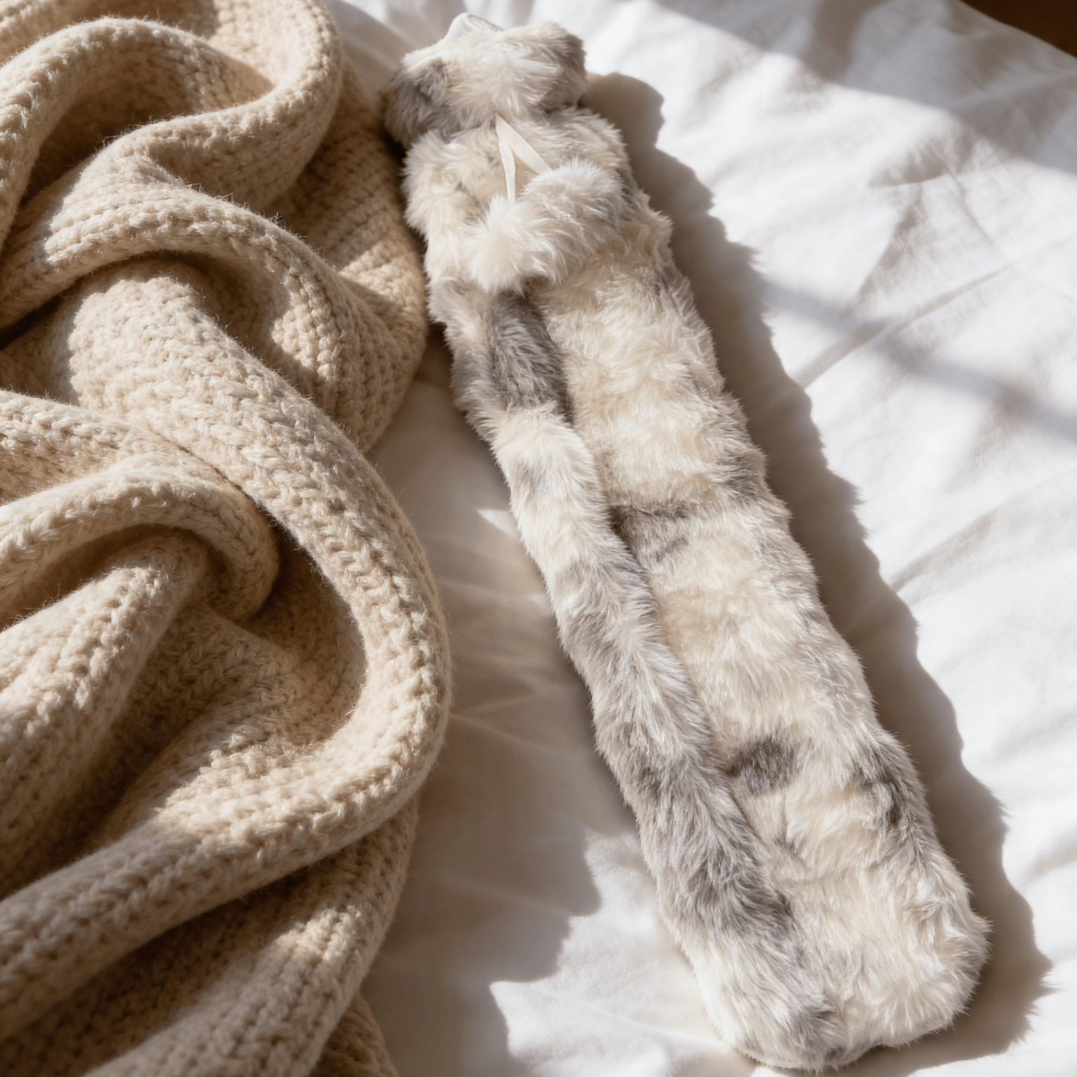 Plush Faux Fur Long Hot Water Bottle - The Hideaway