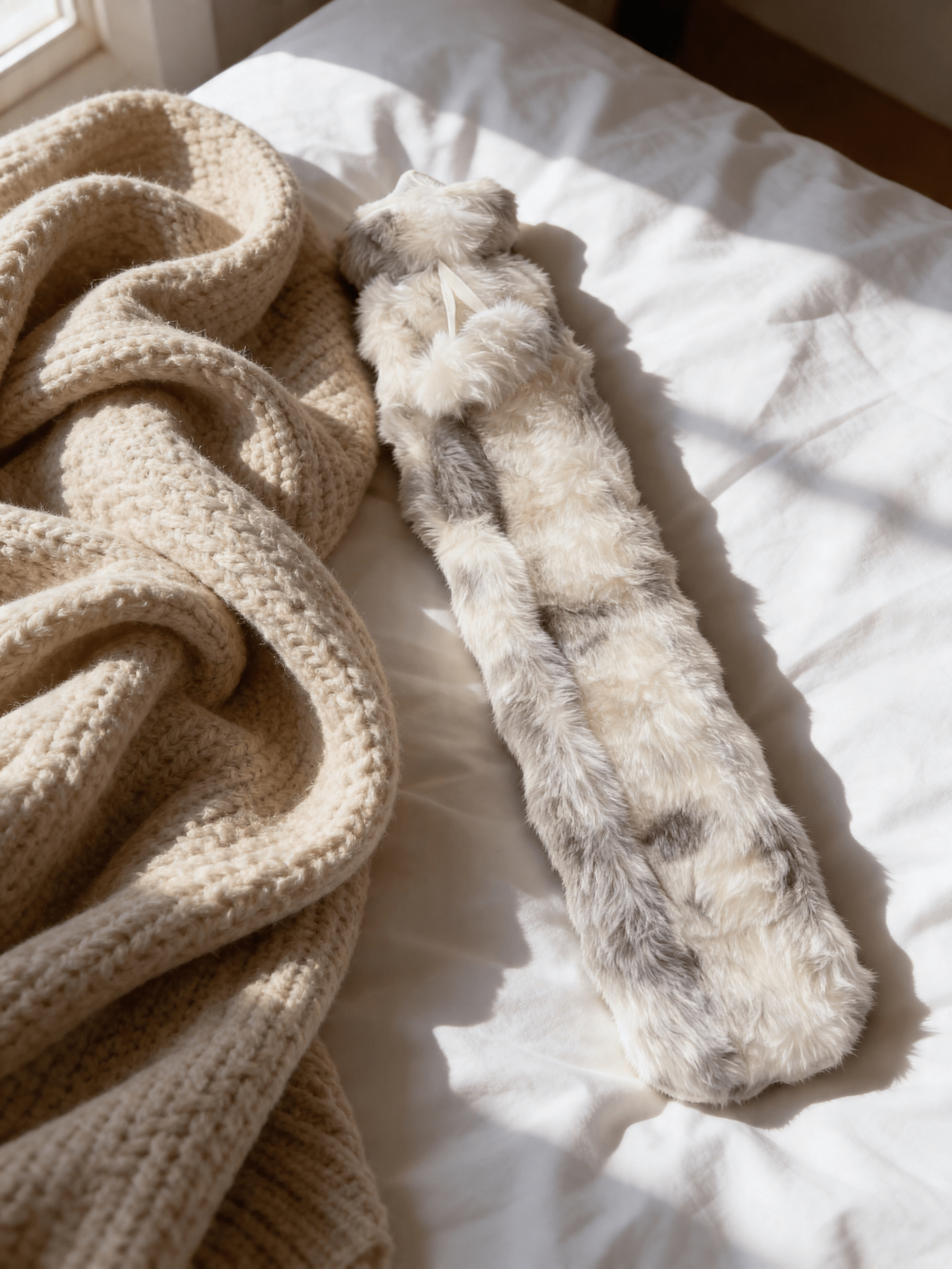 Plush Faux Fur Long Hot Water Bottle - The Hideaway