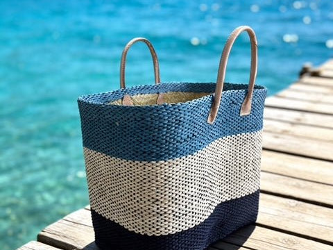 Ocean Blue Sisal Beach Basket - The Hideaway