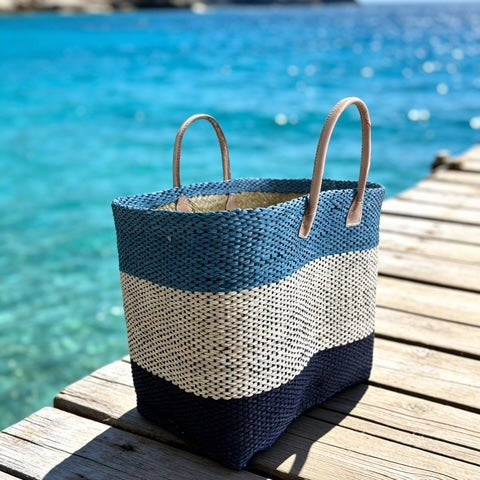 Ocean Blue Sisal Beach Basket - The Hideaway