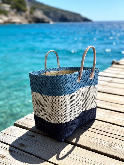 Ocean Blue Sisal Beach Basket - The Hideaway