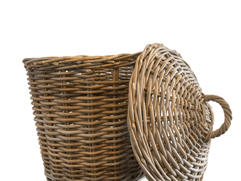 Rattan Laundry Basket With Lid - The Hideaway