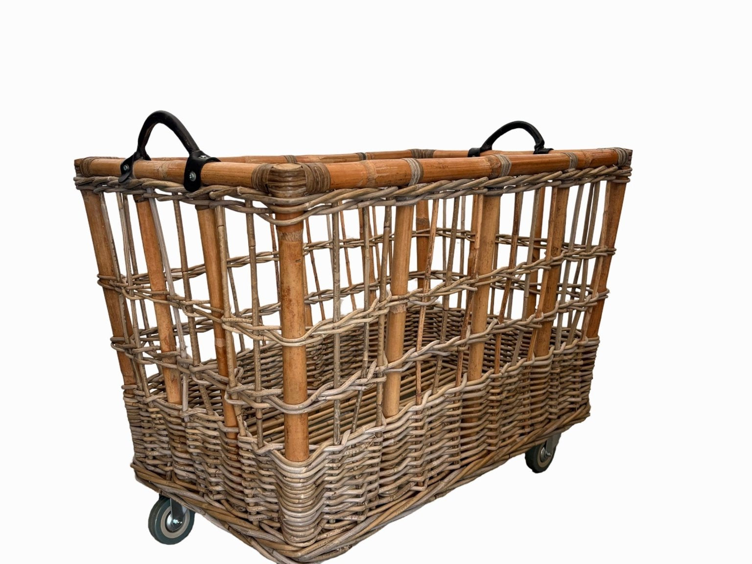Rectangle Rattan Trolley on Wheels - The Hideaway