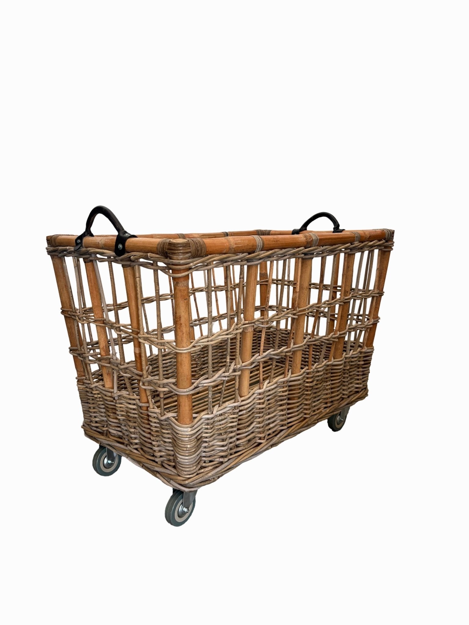 Rectangle Rattan Trolley on Wheels - The Hideaway