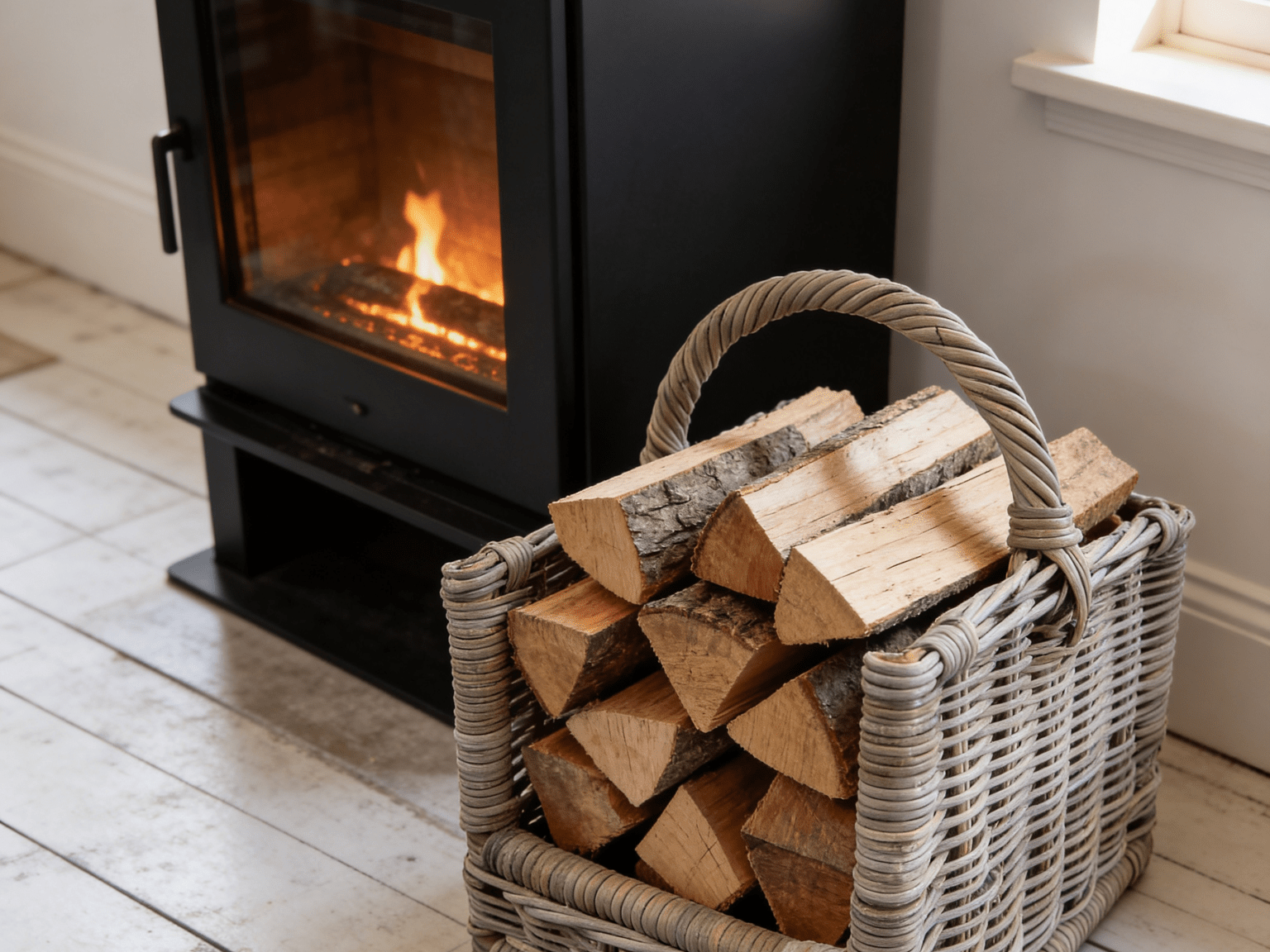 Rattan Log Carrier - The Hideaway