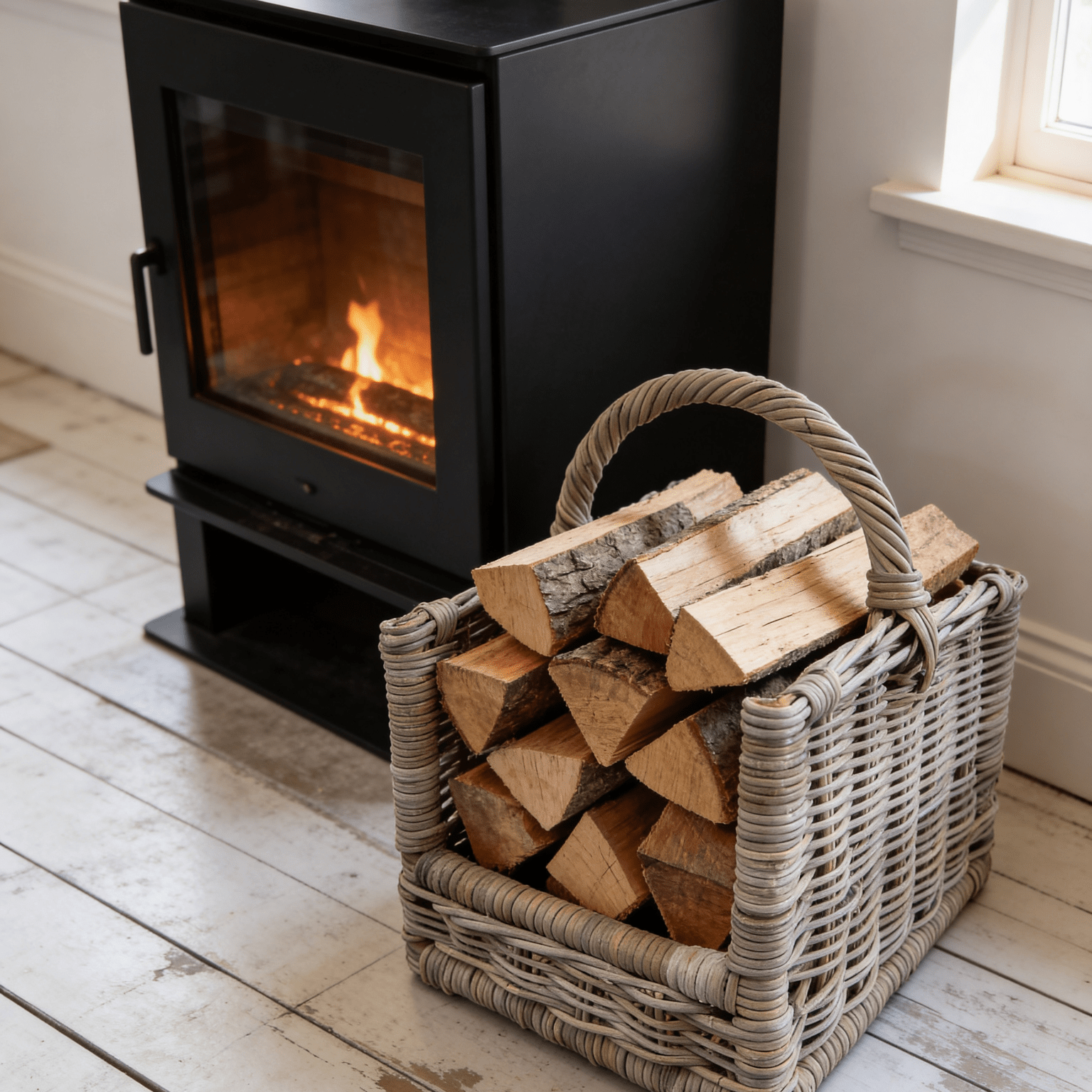 Rattan Log Carrier - The Hideaway