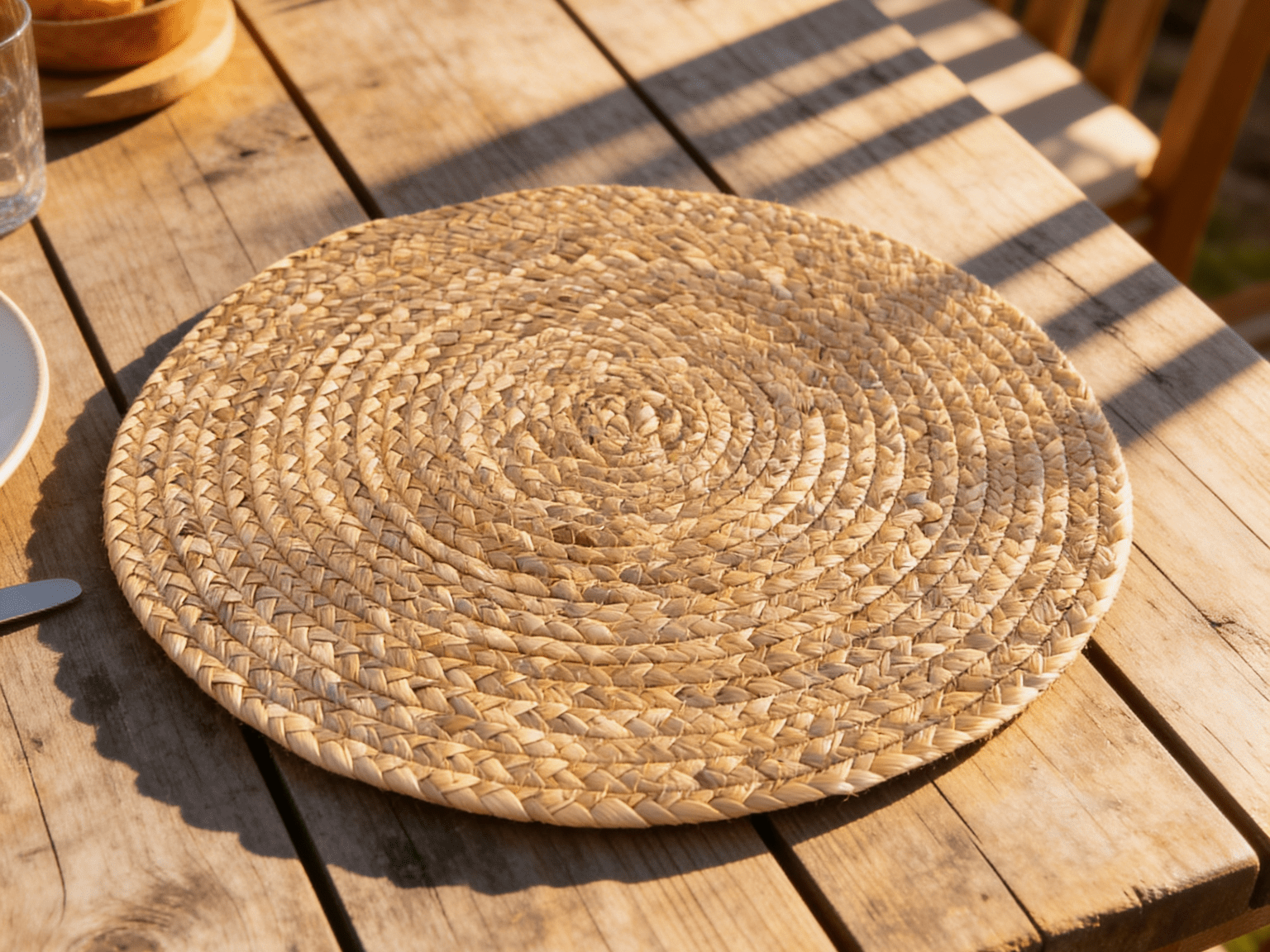 38cm Round Seagrass Placemat - The Hideaway