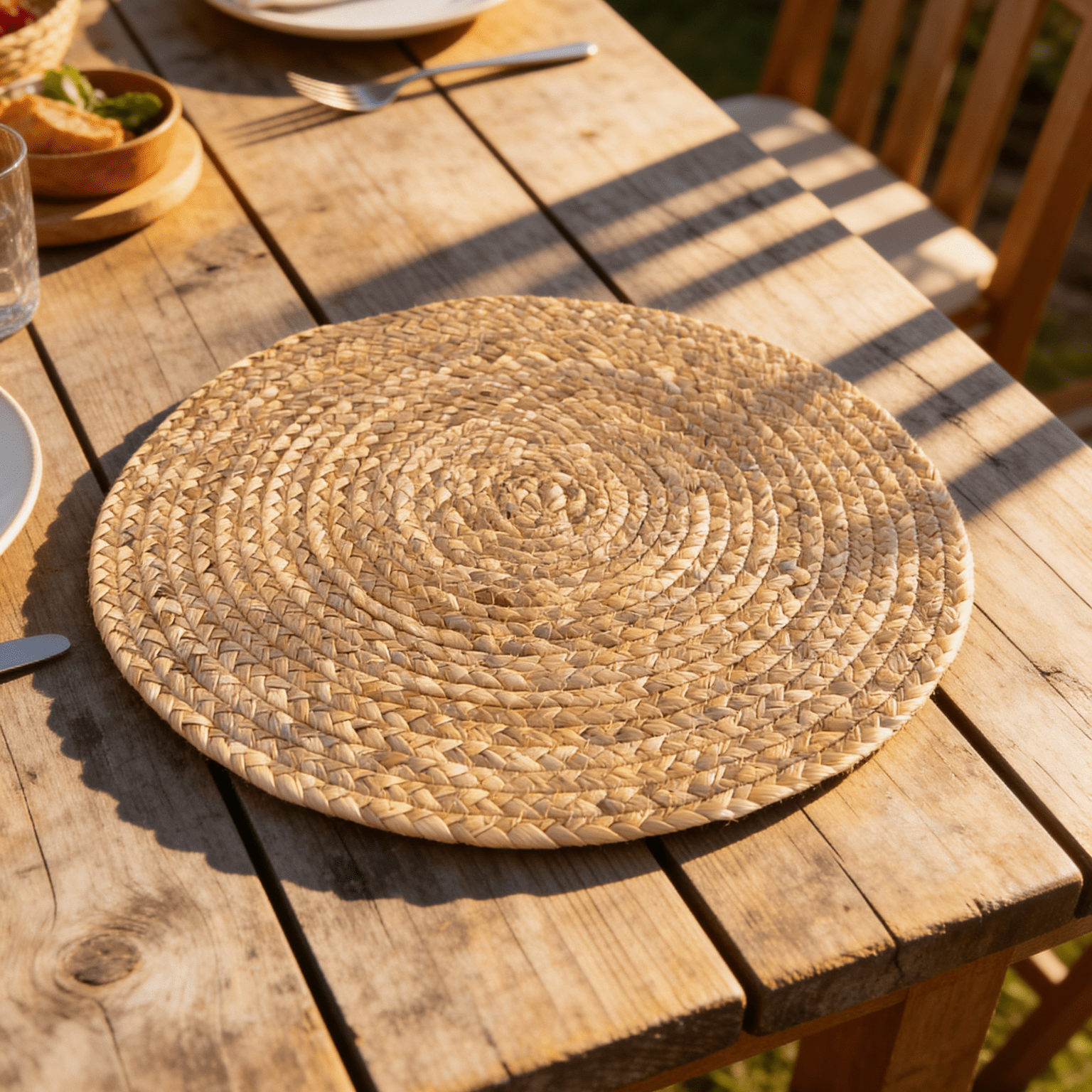 38cm Round Seagrass Placemat - The Hideaway