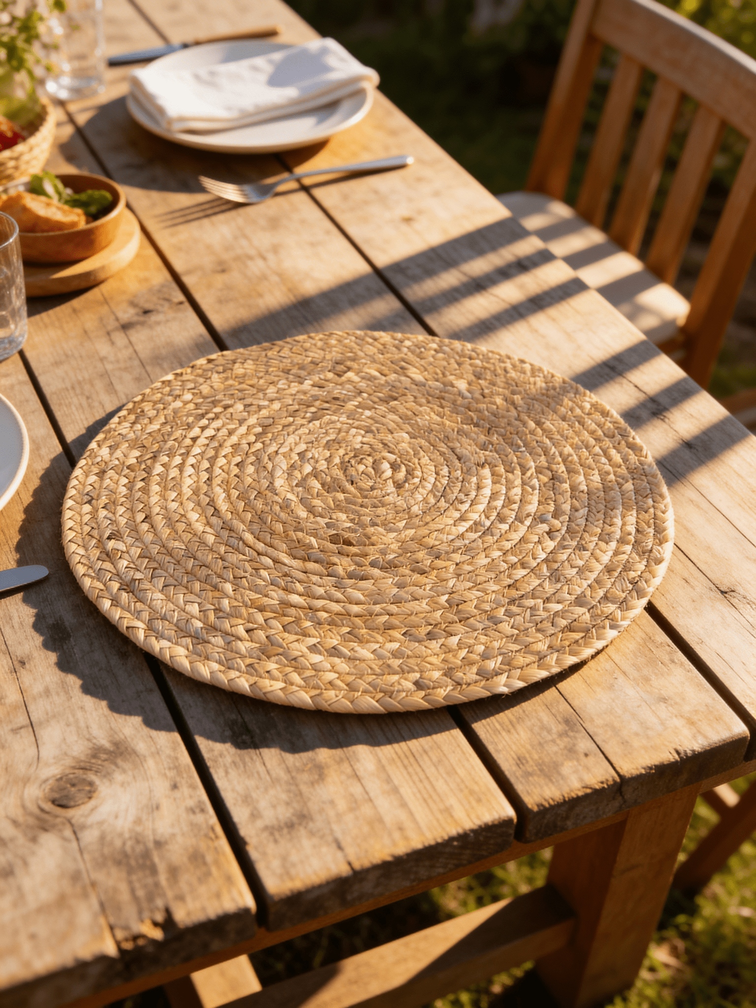 38cm Round Seagrass Placemat - The Hideaway