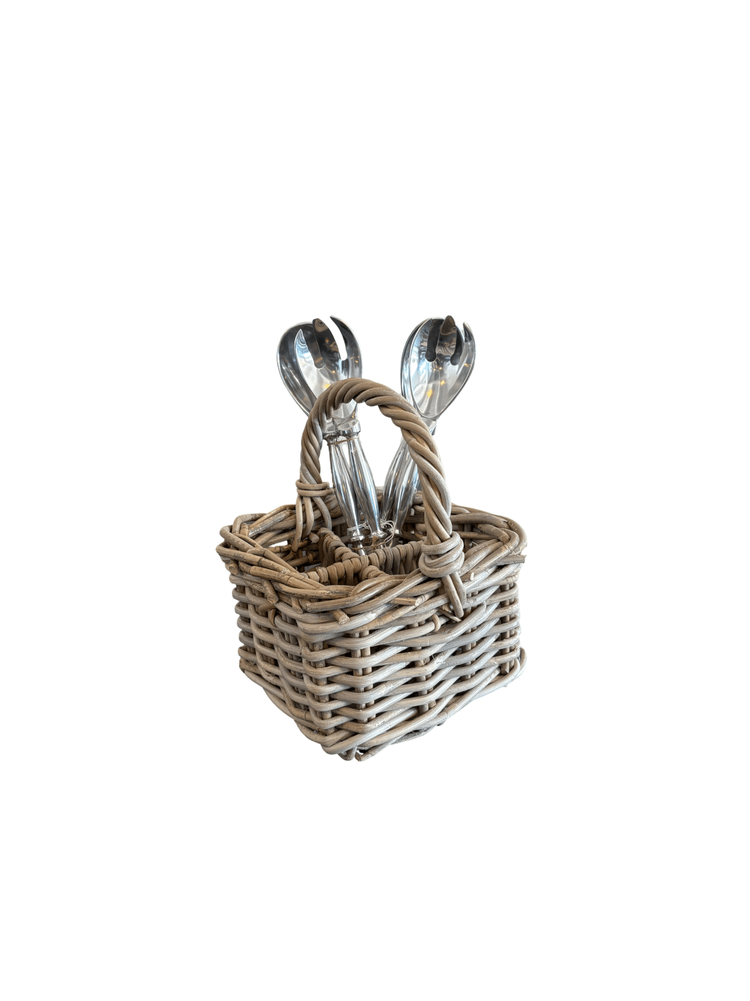 Rattan Cutlery Holder with Handle - The Hideaway